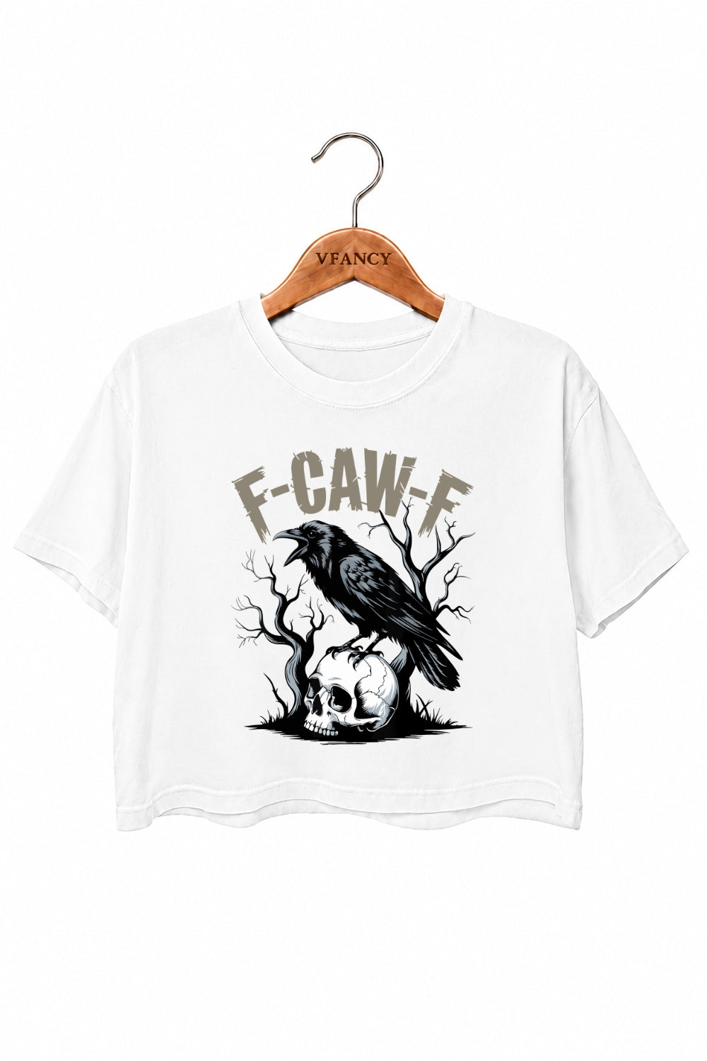 F-caw-f crow skull crop top