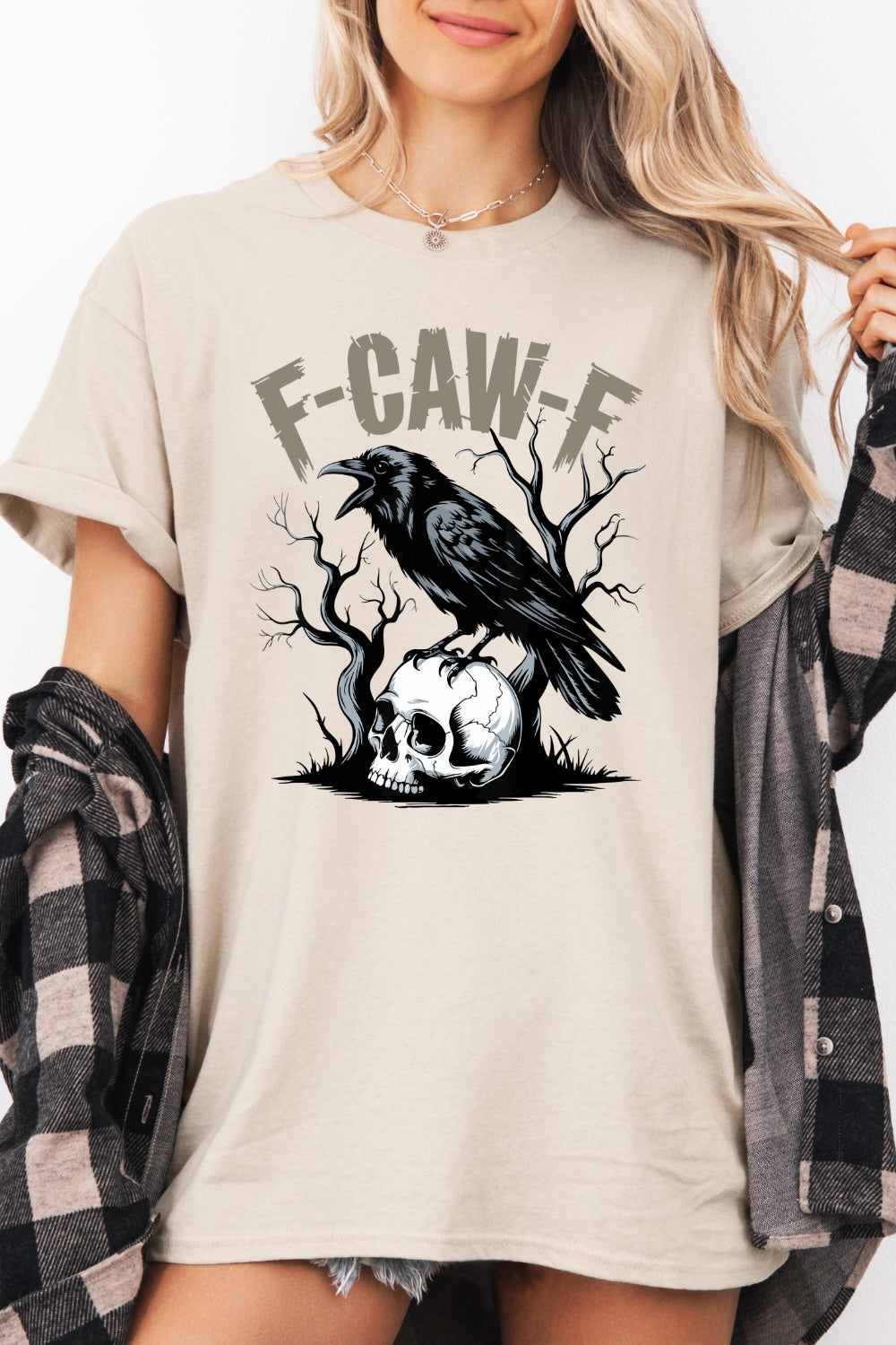F-caw-f crow skull tee