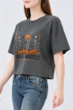 Fall breeze dacing skull crop top