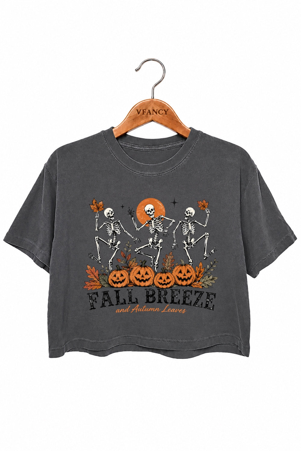 Fall breeze dacing skull crop top