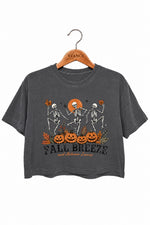 Fall breeze dacing skull crop top
