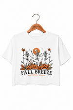 Fall breeze dacing skull crop top
