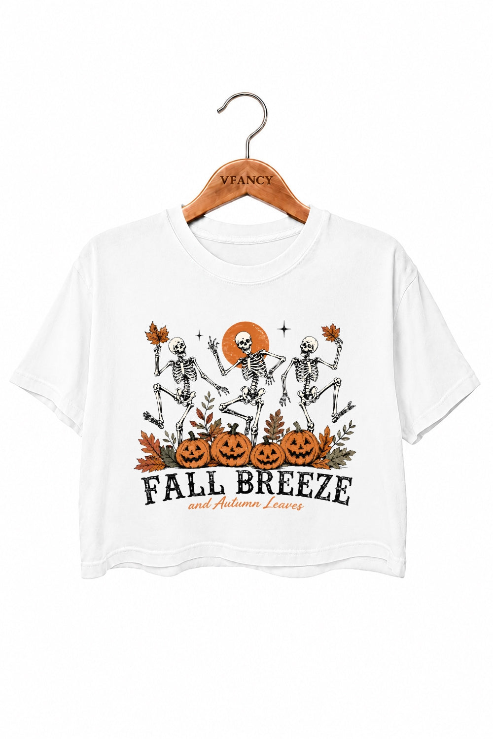 Fall breeze dacing skull crop top