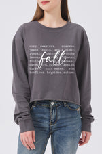 Fall season things crop sweatshirt