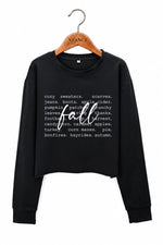 Fall season things crop sweatshirt