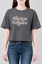 Fearless feminist crop top