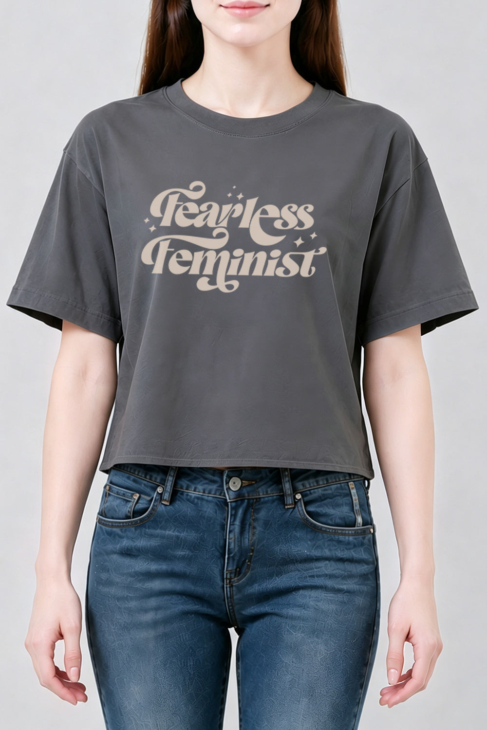 Fearless feminist crop top