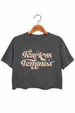 Fearless feminist crop top