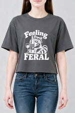 Feeling feral raccoon crop top