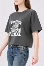 Feeling feral raccoon crop top