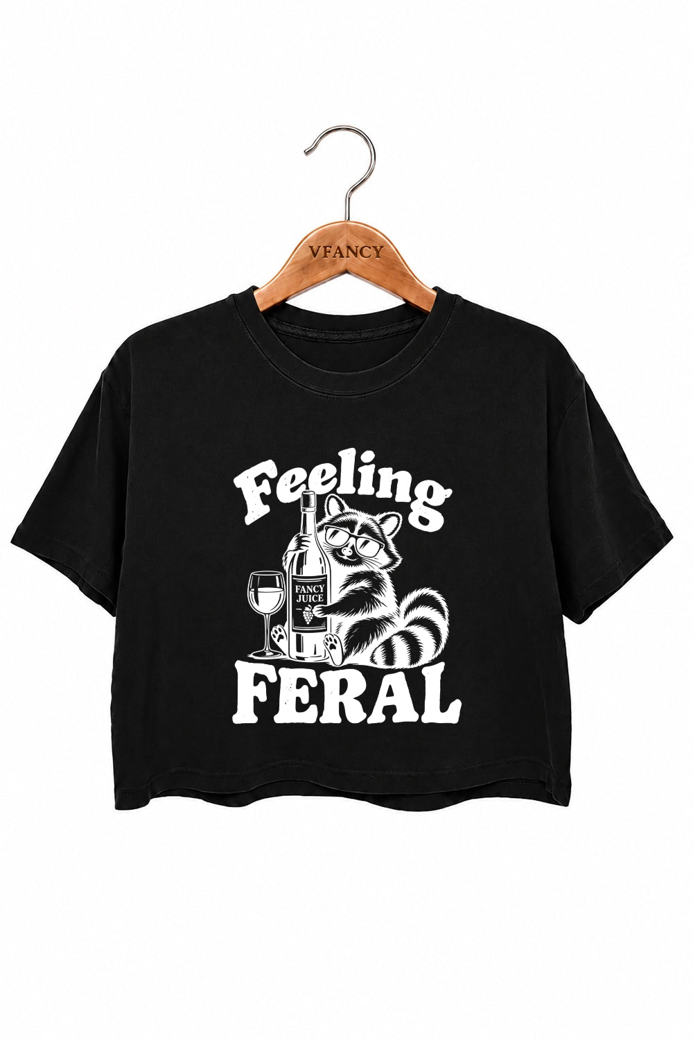 Feeling feral raccoon crop top