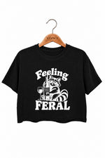 Feeling feral raccoon crop top