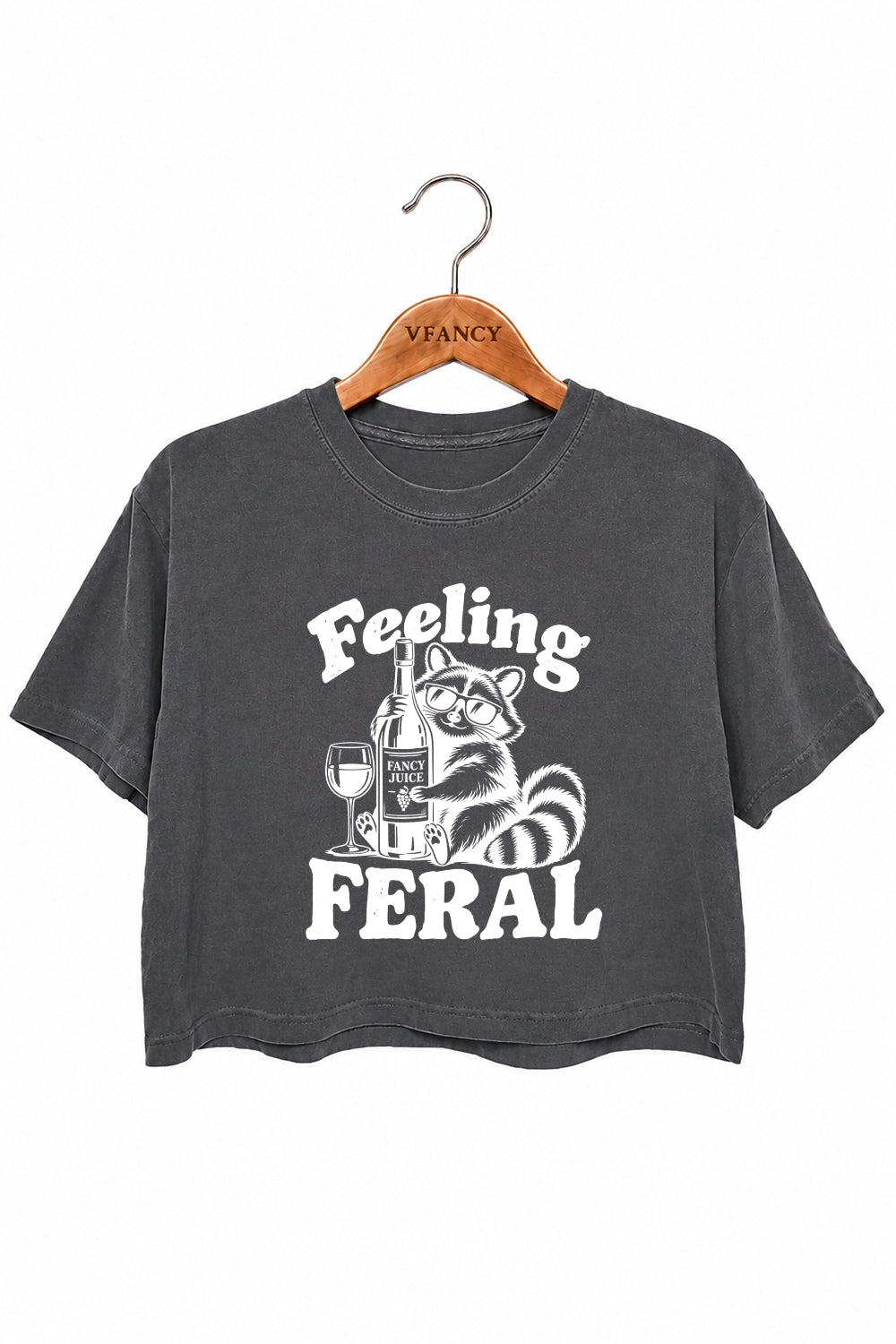 Feeling feral raccoon crop top
