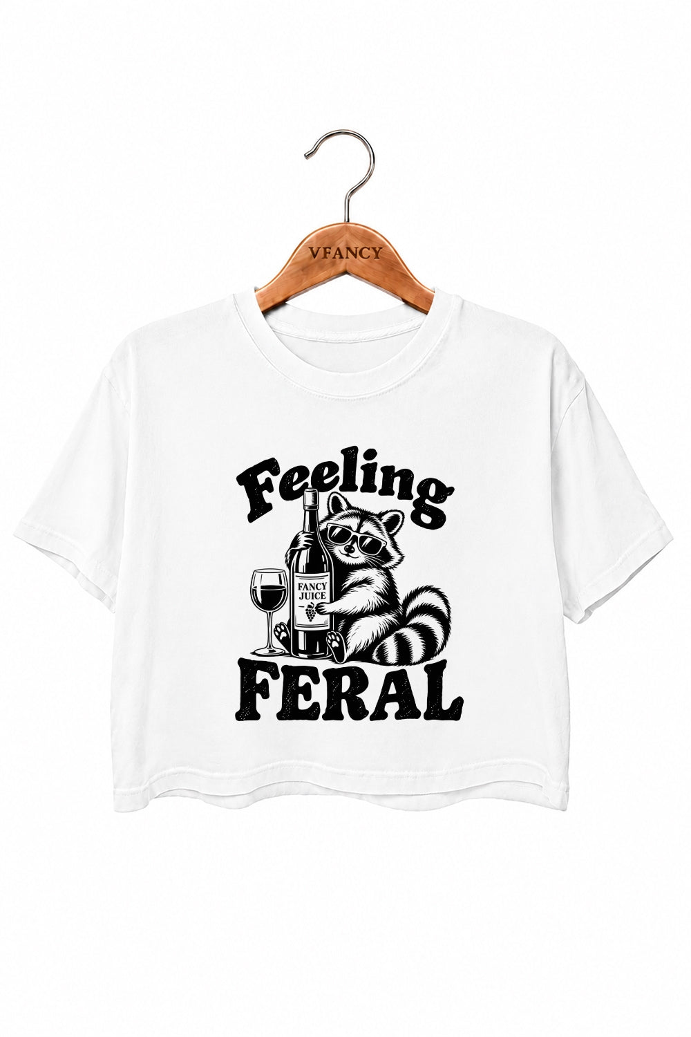 Feeling feral raccoon crop top