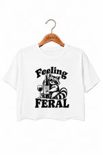 Feeling feral raccoon crop top