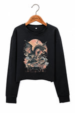 Feminism dragon fantasy crop sweatshirt