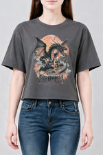 Feminism dragon fantasy crop top