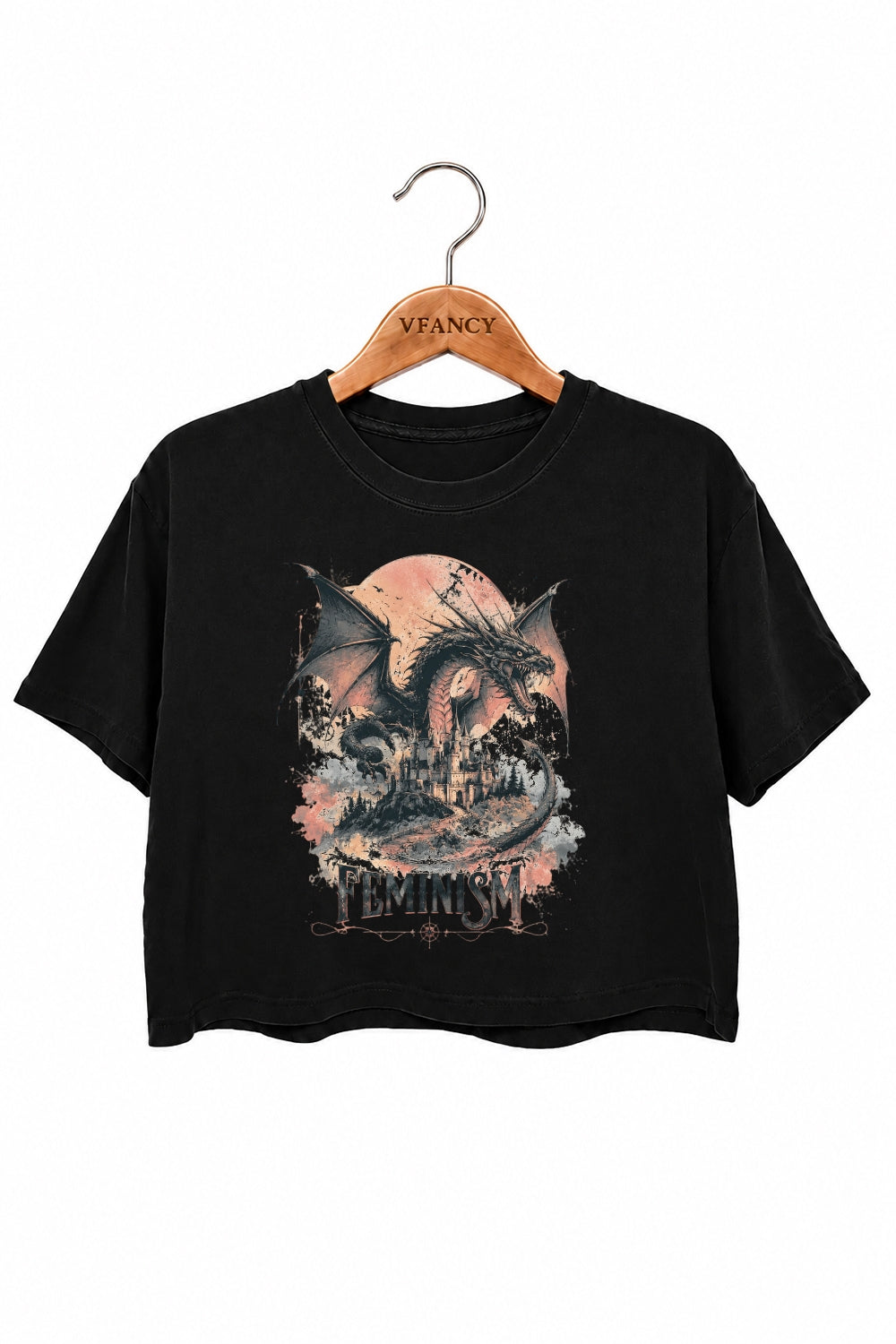 Feminism dragon fantasy crop top
