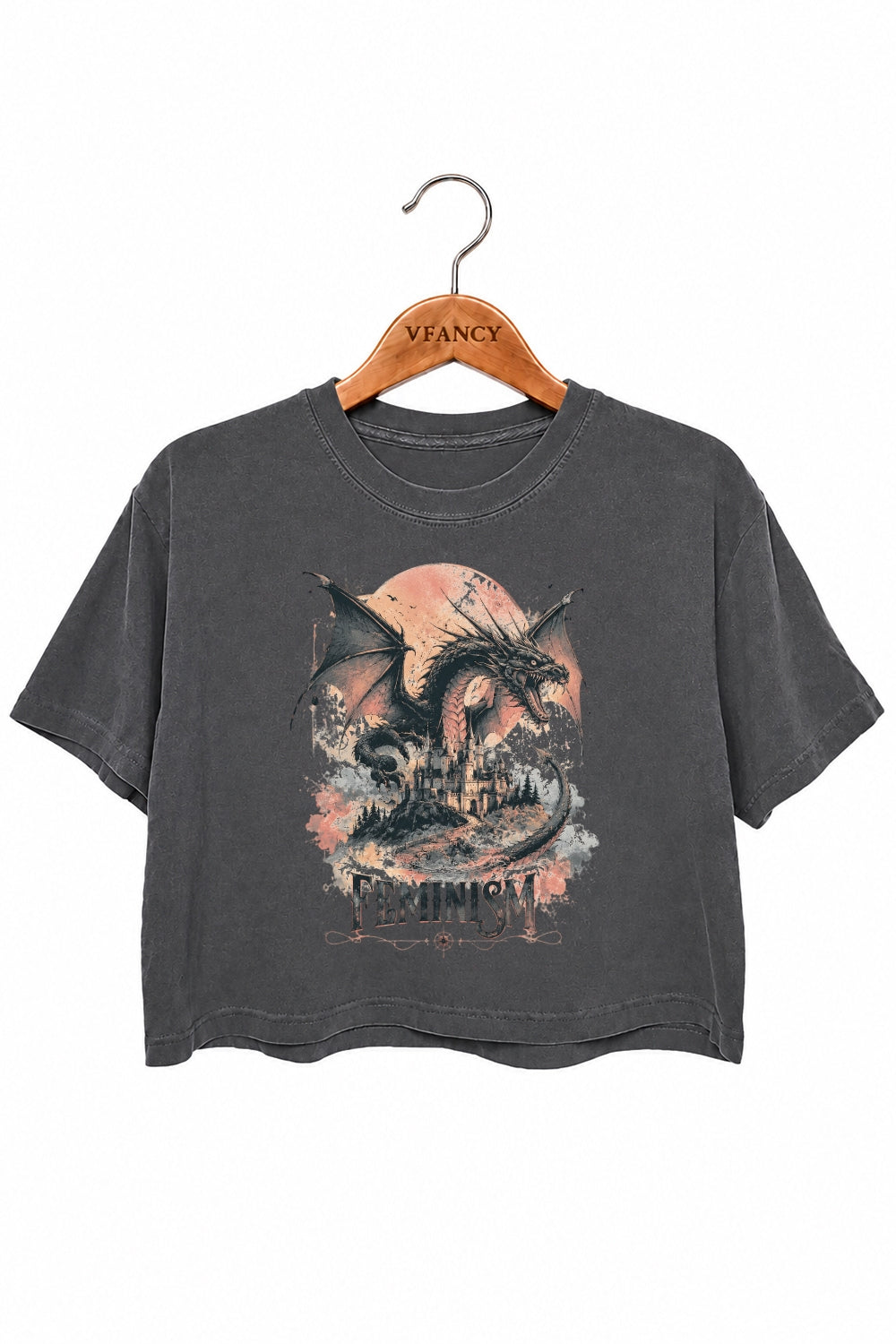 Feminism dragon fantasy crop top