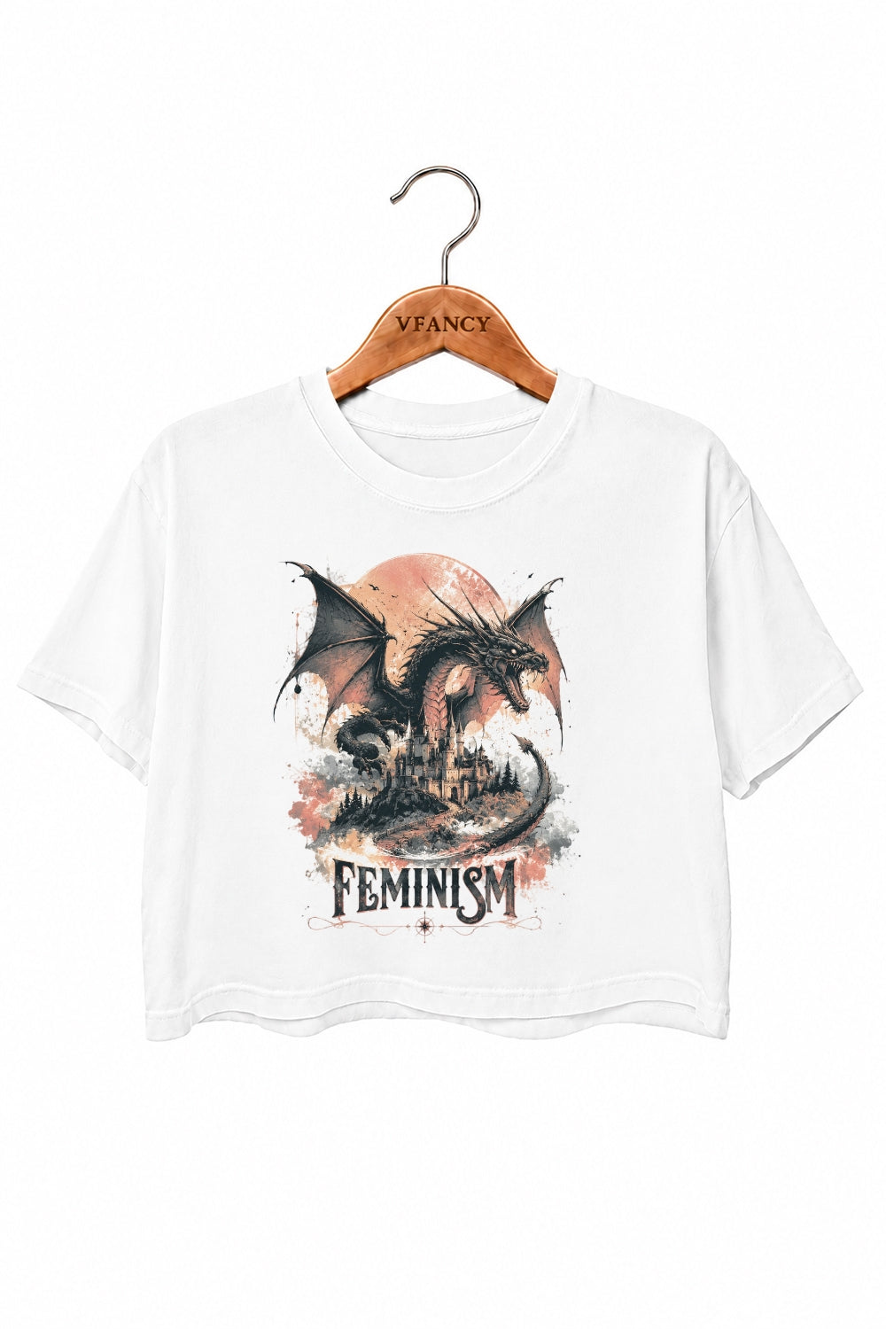 Feminism dragon fantasy crop top
