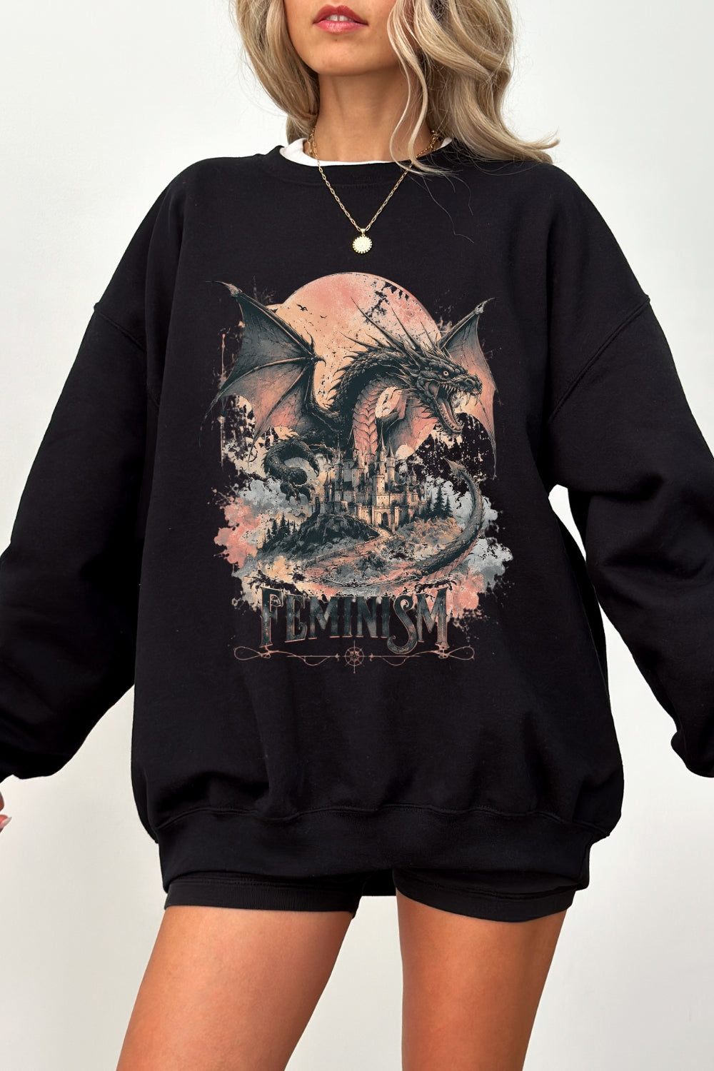 Feminism dragon fantasy sweatshirt