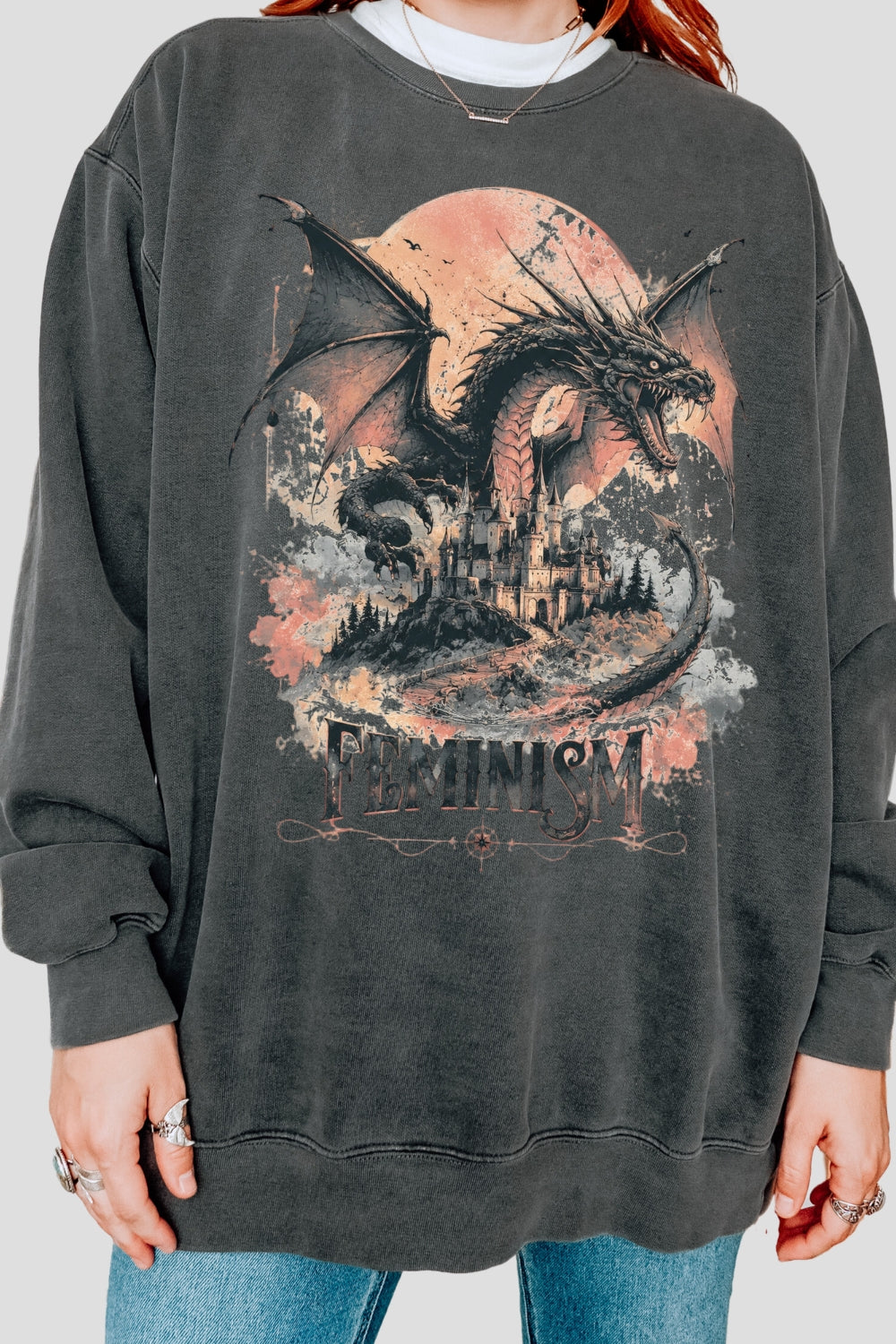 Feminism dragon fantasy sweatshirt
