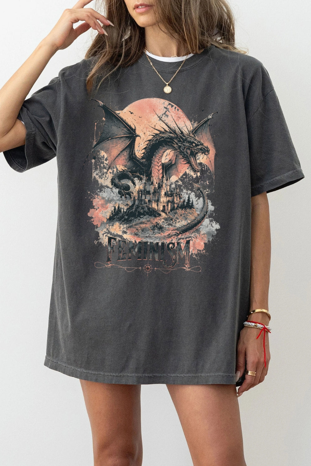 Feminism dragon fantasy tee