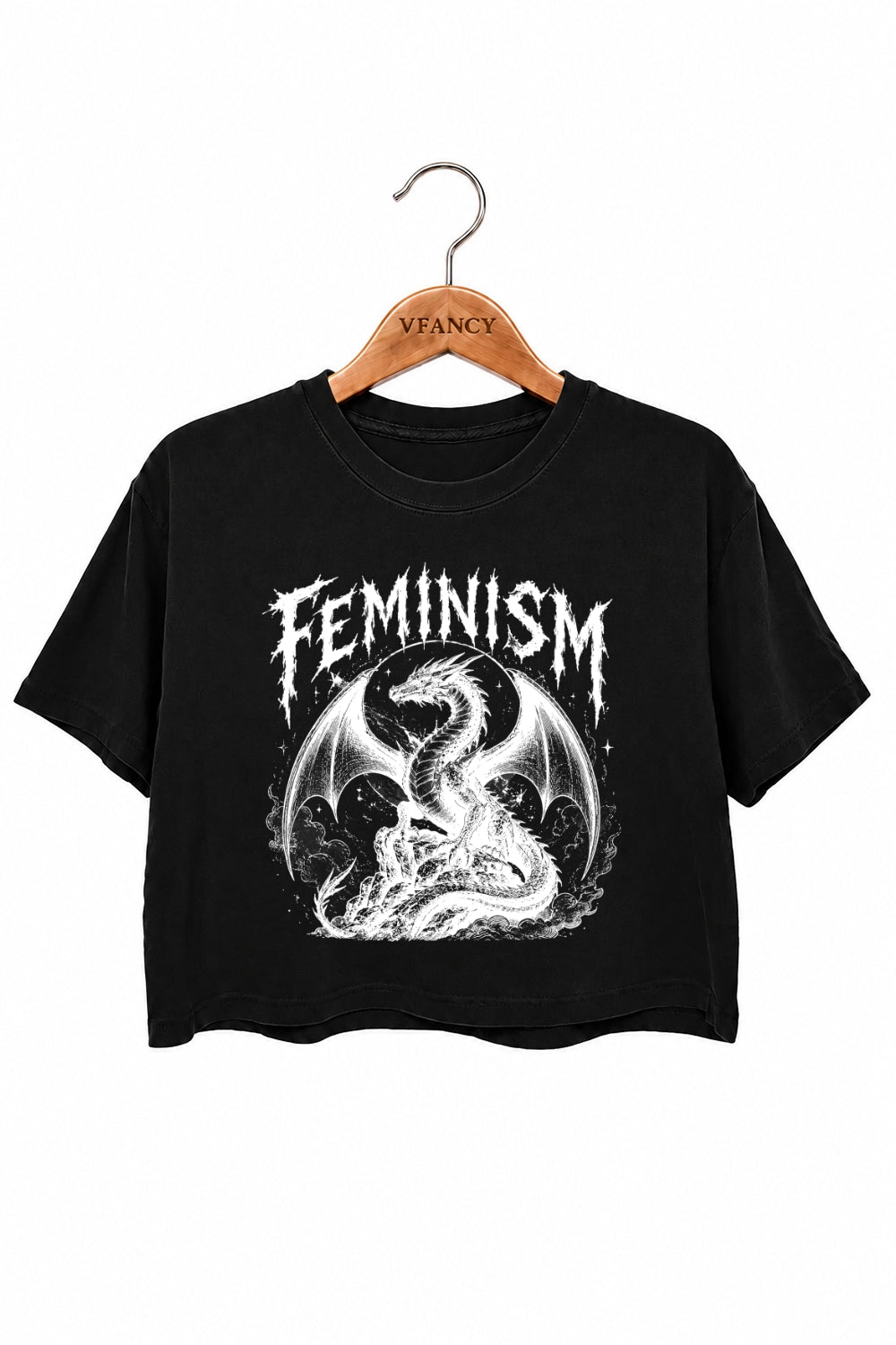 Feminism dragon gothic crop top