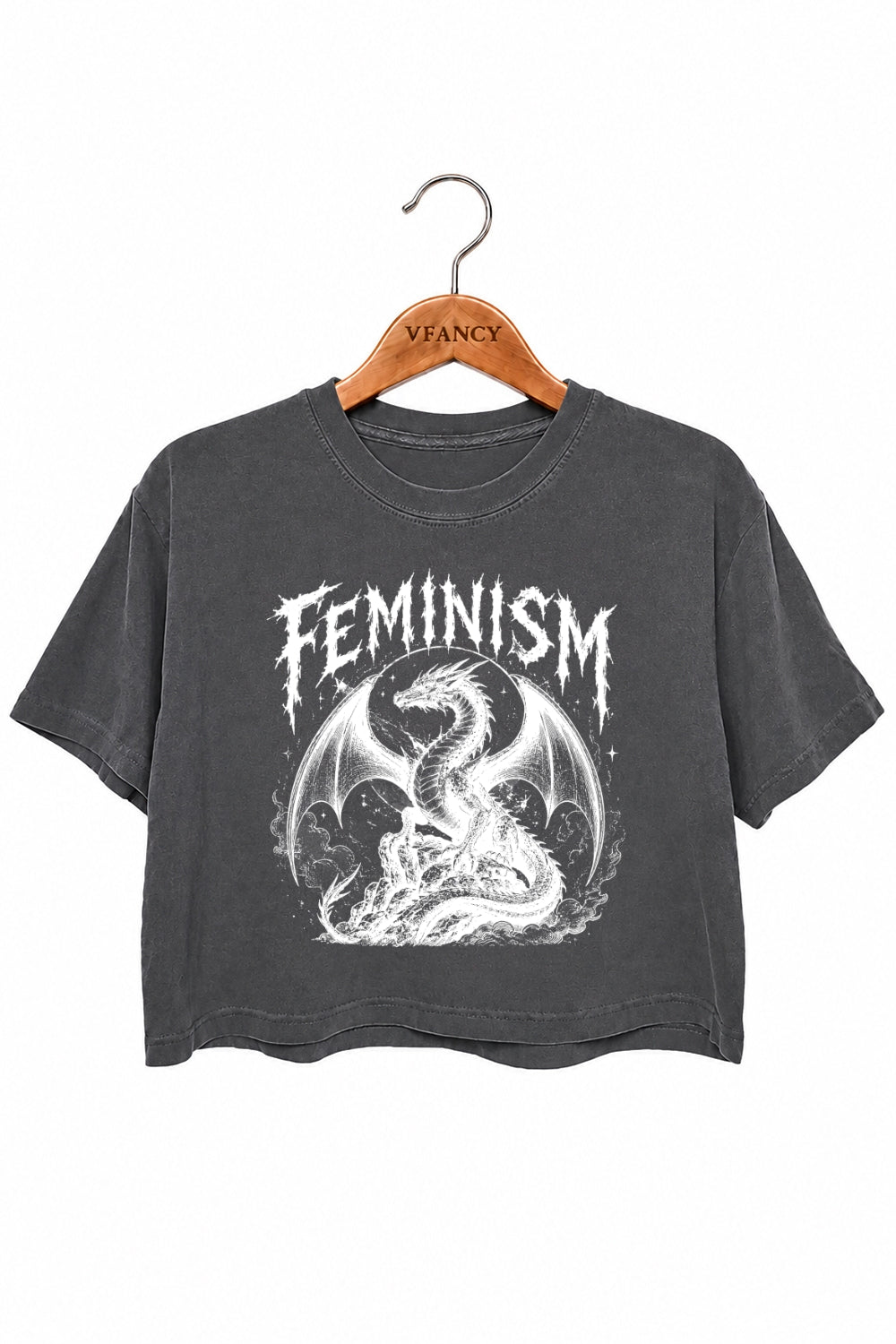 Feminism dragon gothic crop top