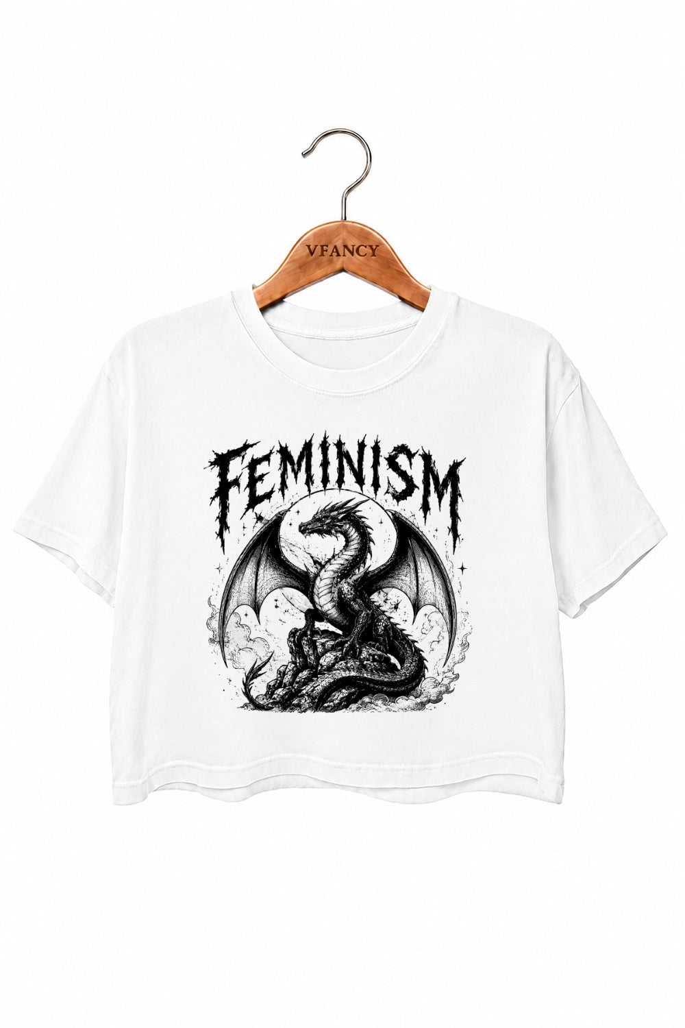 Feminism dragon gothic crop top