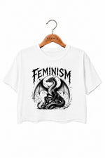 Feminism dragon gothic crop top