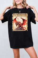 Feminism dragon stamp tee