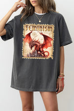 Feminism dragon stamp tee