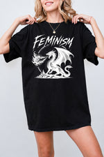 Feminism fire dragon tee