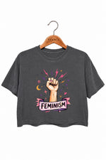 Feminism fist crop top
