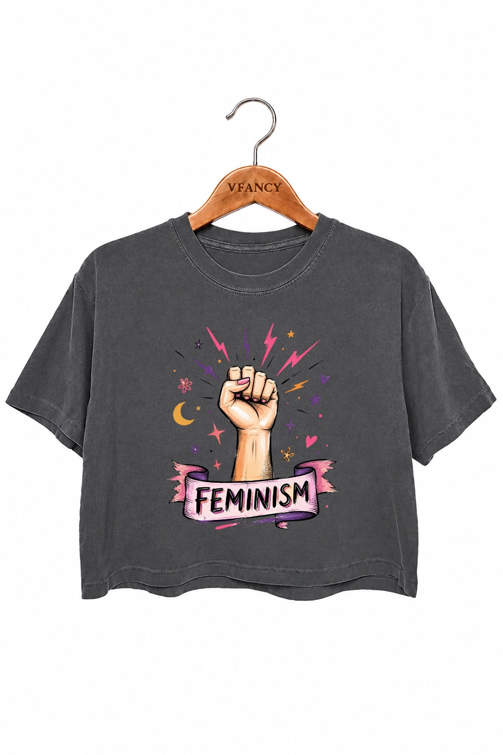 Feminism fist crop top