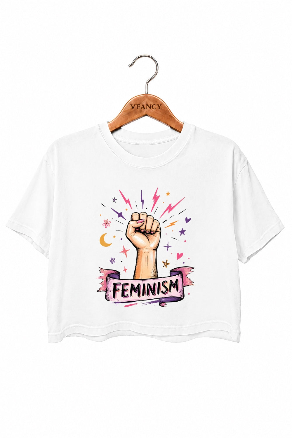 Feminism fist crop top