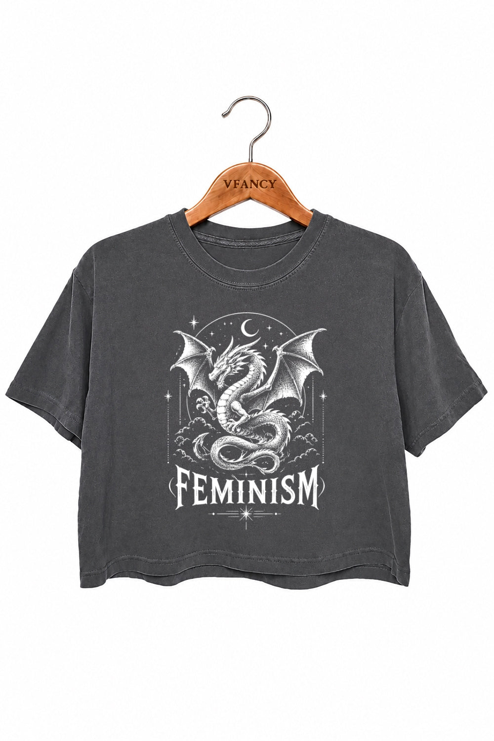 Feminism flying dragon crop top
