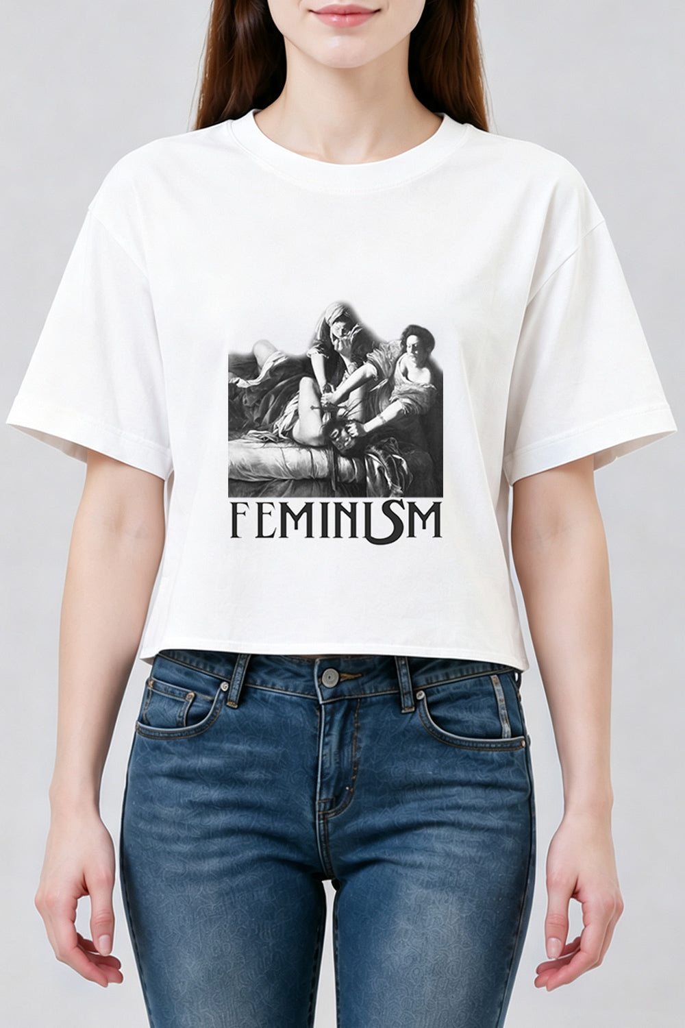 Feminism girls power painting crop top