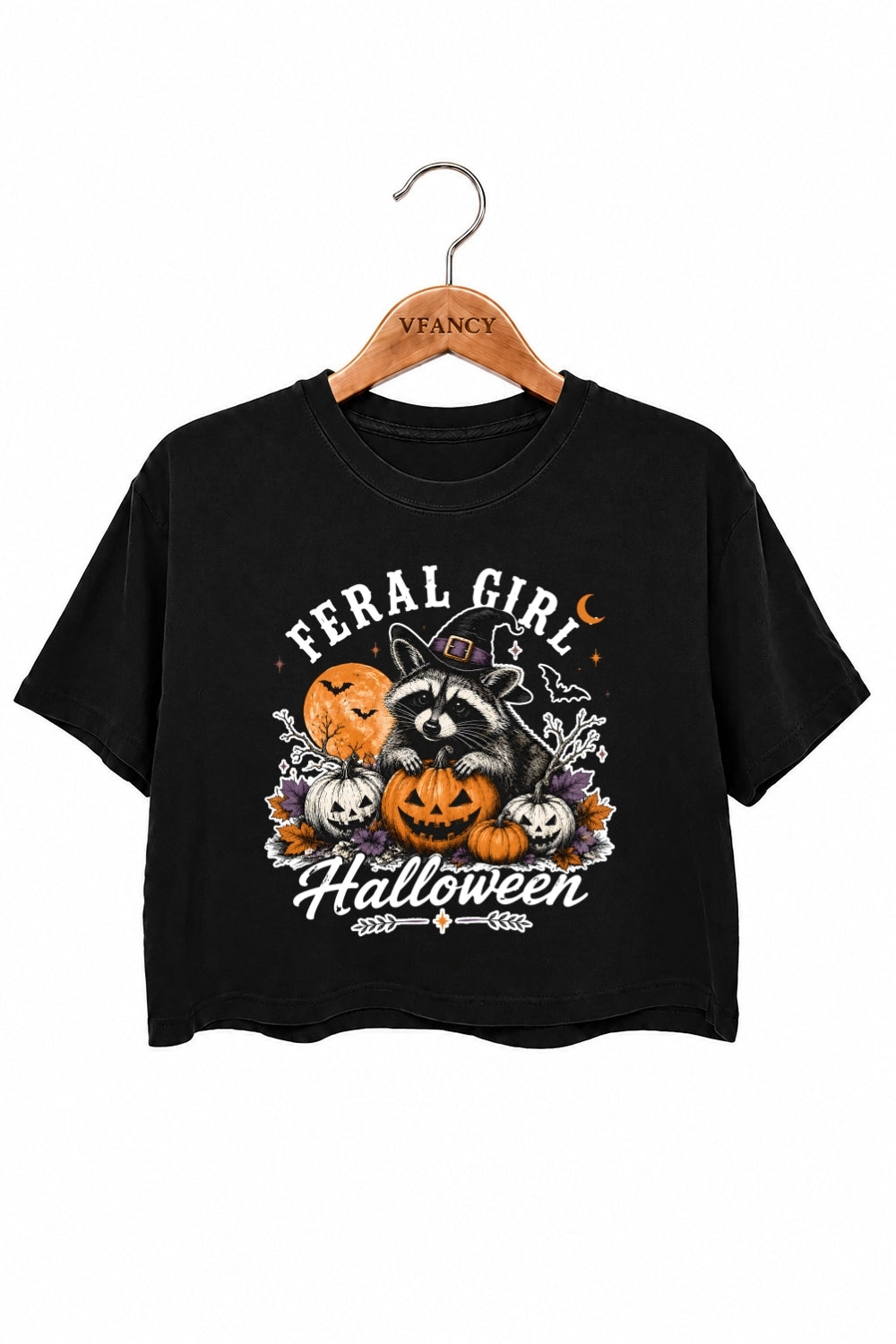 Feral girl halloween crop top