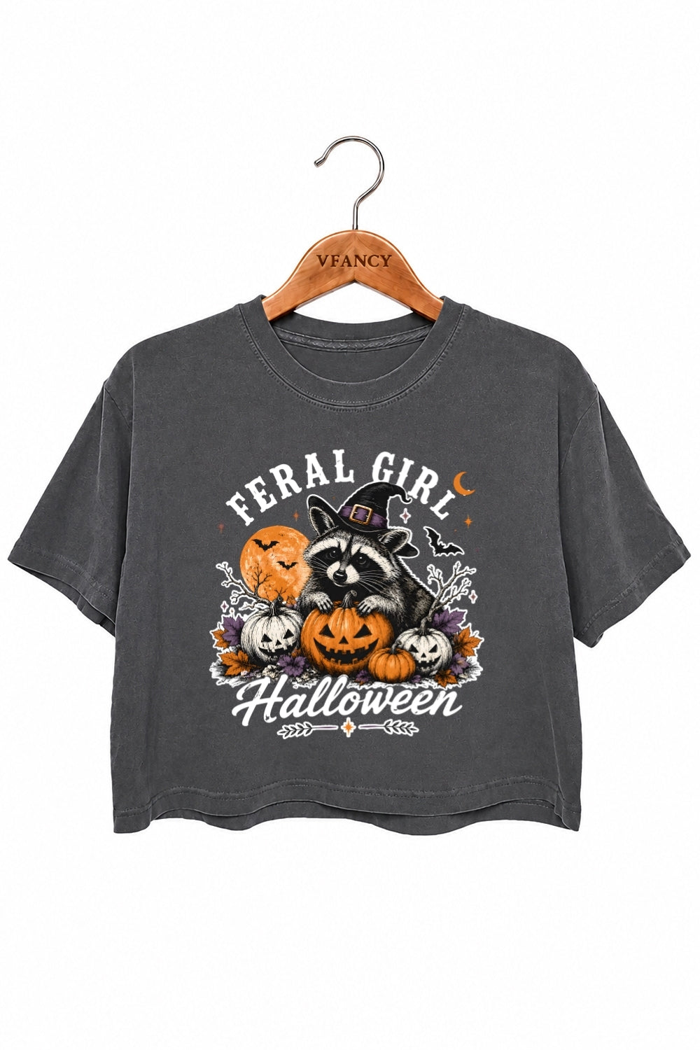 Feral girl halloween crop top