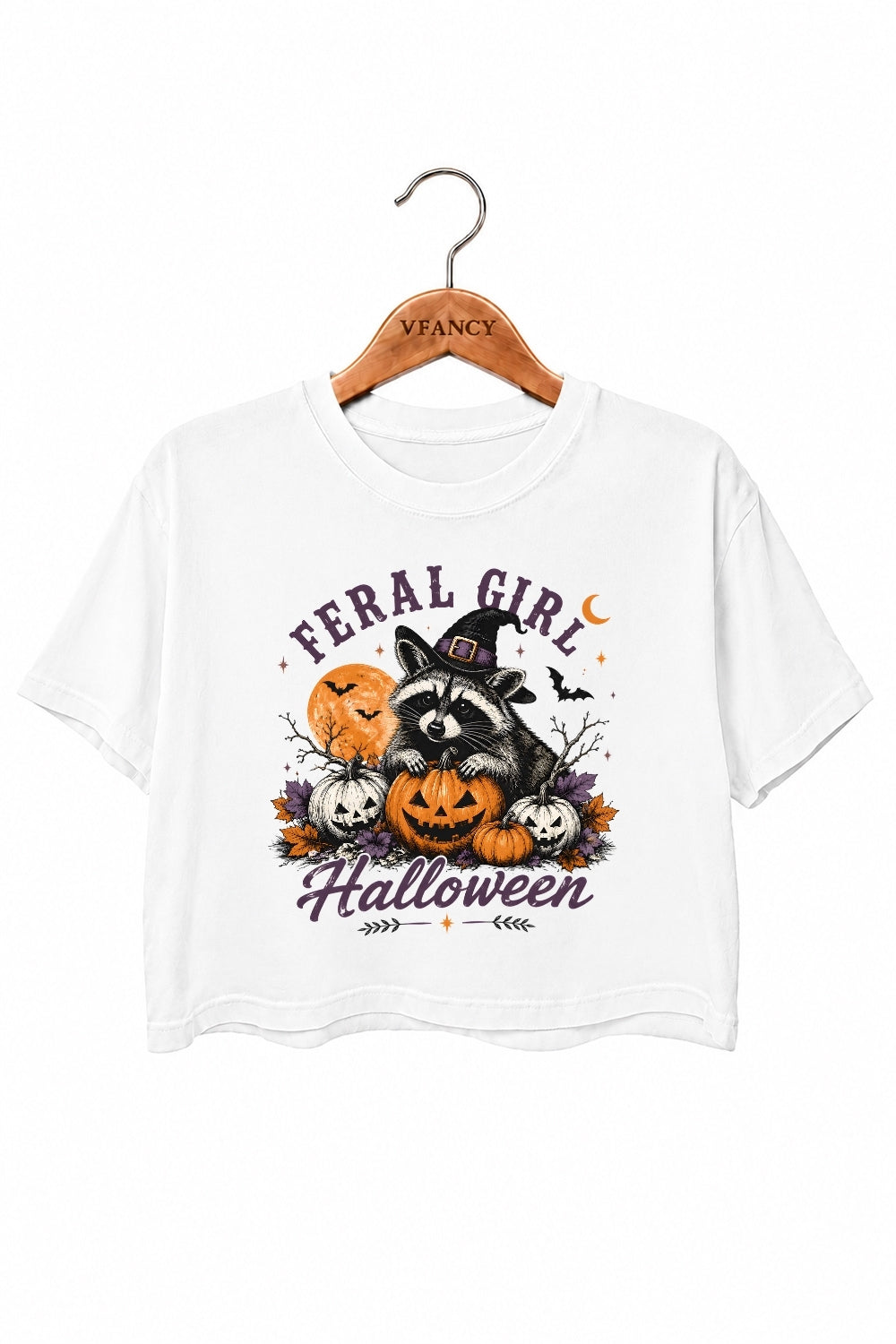 Feral girl halloween crop top