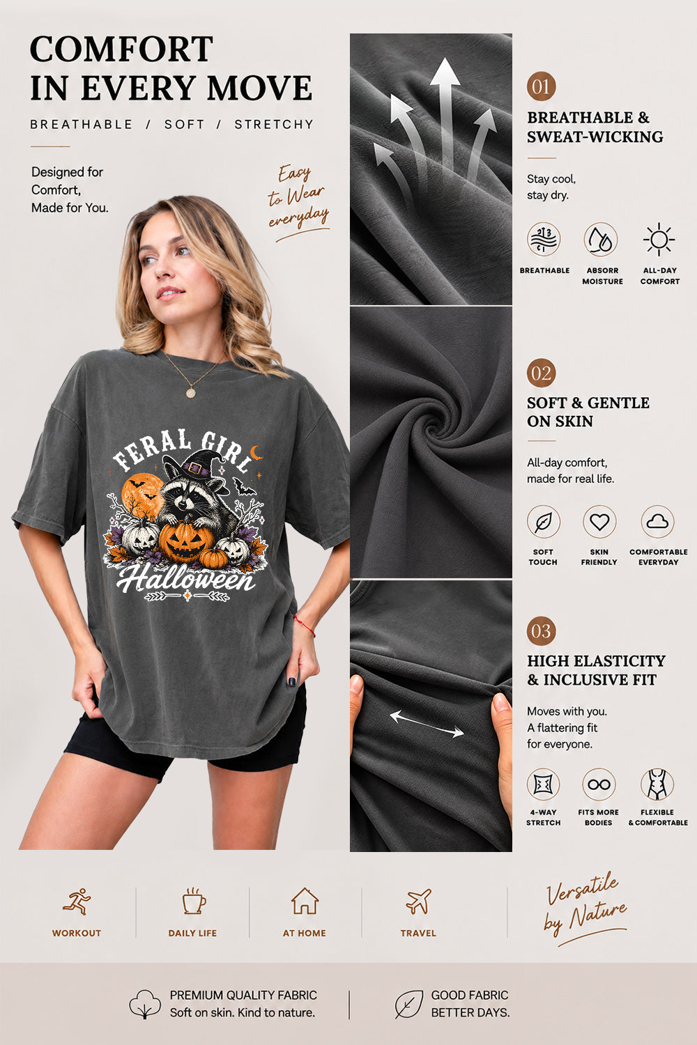 Feral girl halloween tee