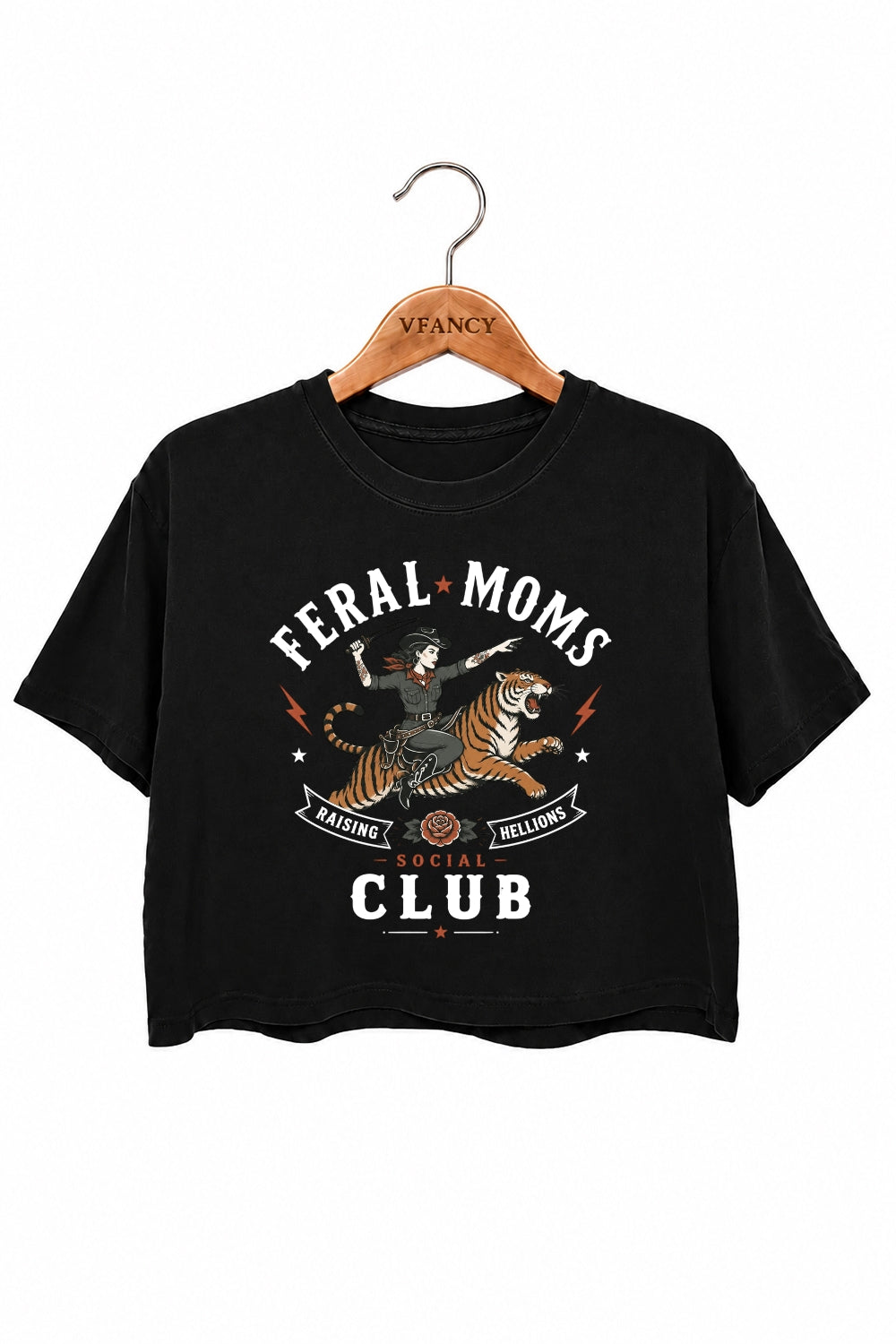 Feral moms social club crop top