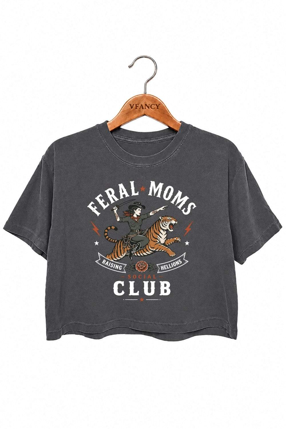 Feral moms social club crop top