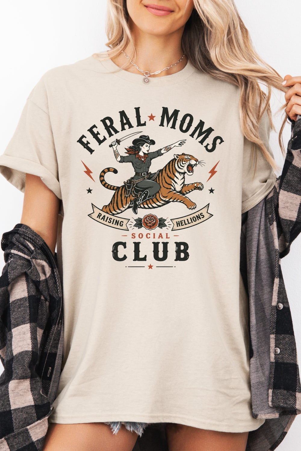 Feral moms social club tee