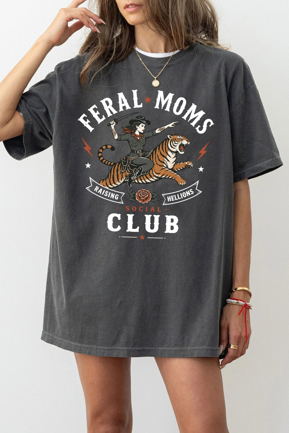 Feral moms social club tee