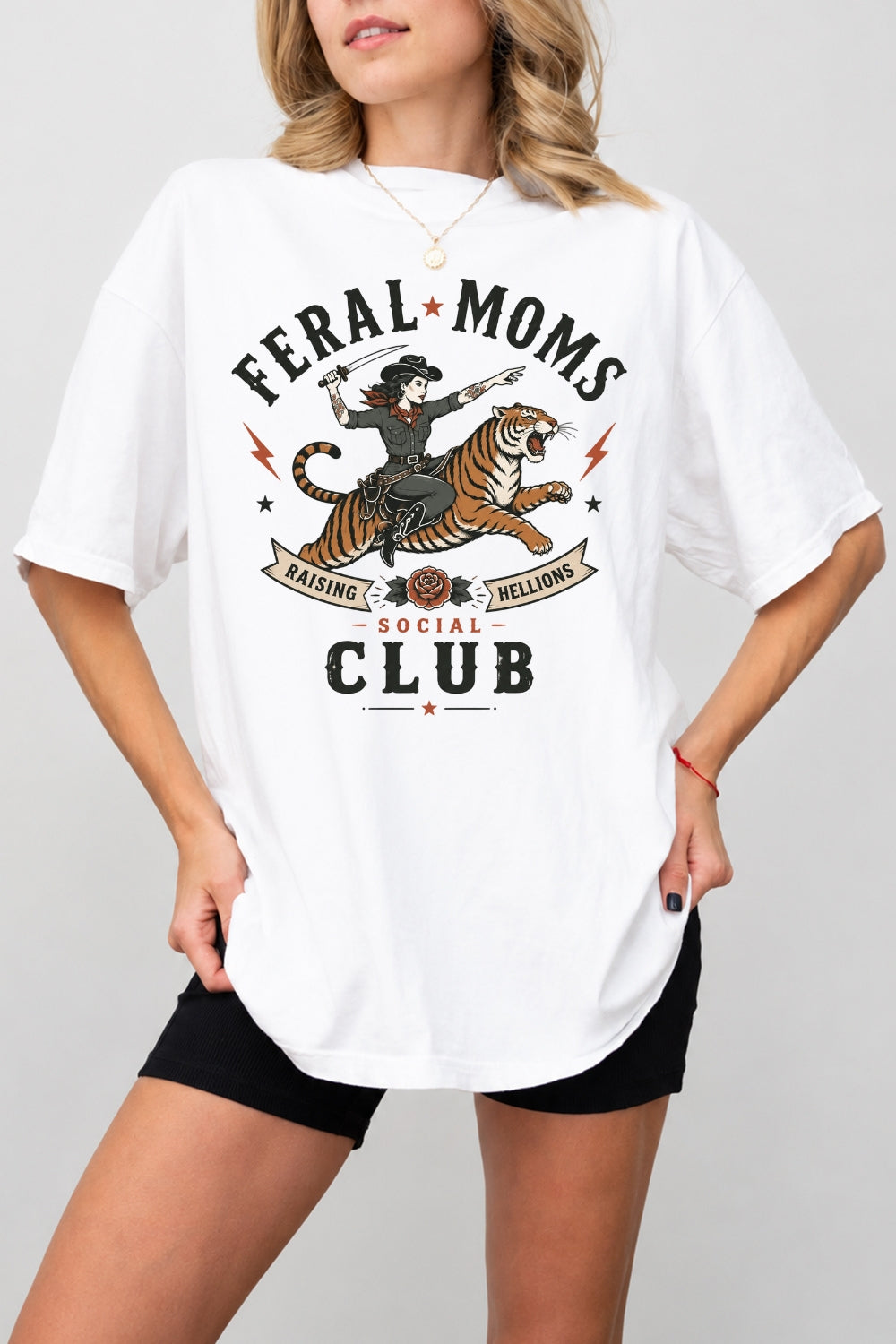 Feral moms social club tee