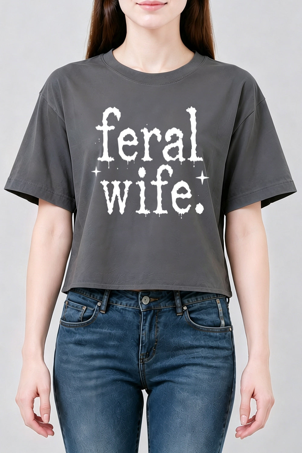 Feral wife funny crop top