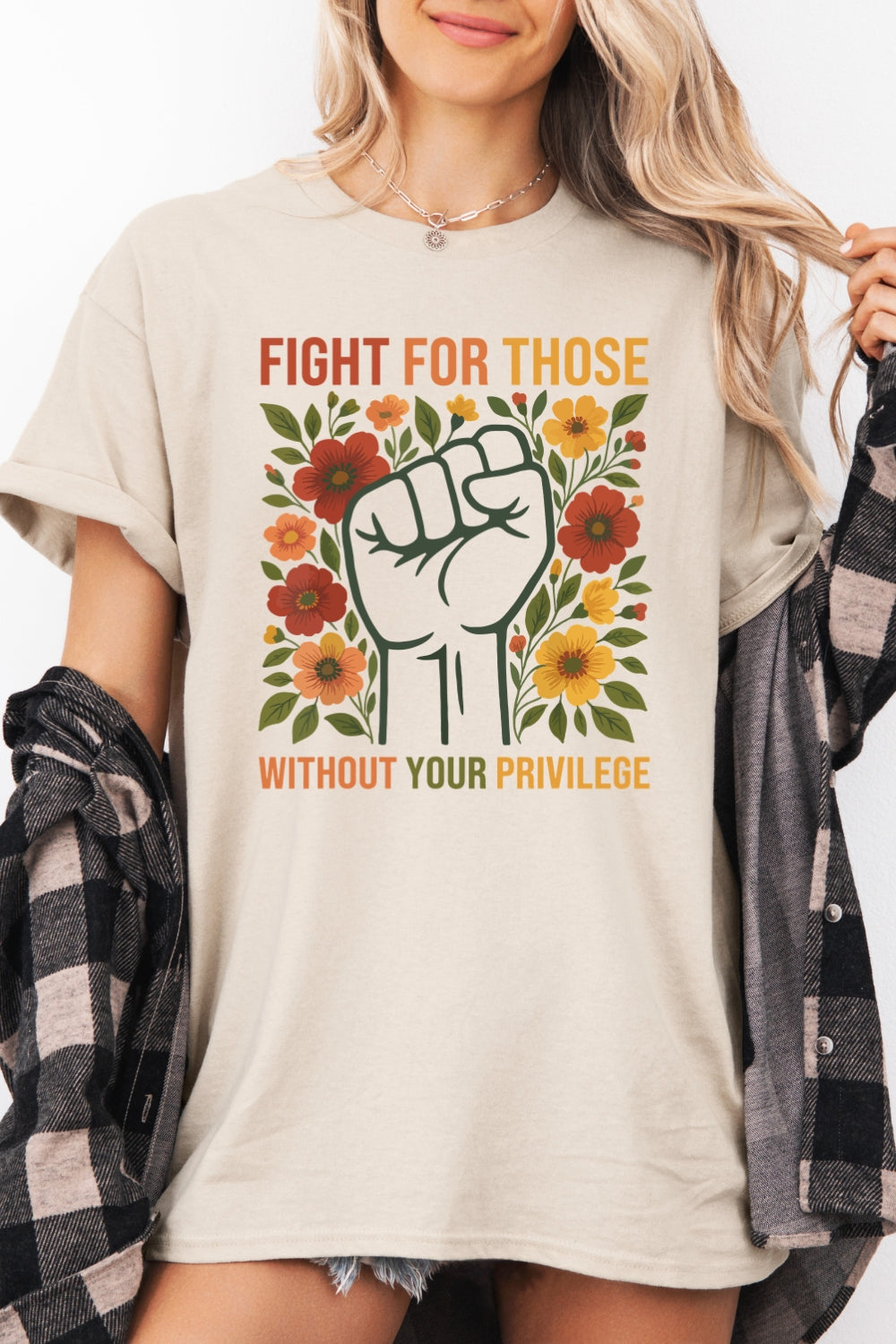 Fight for those without your privilege floral crop top